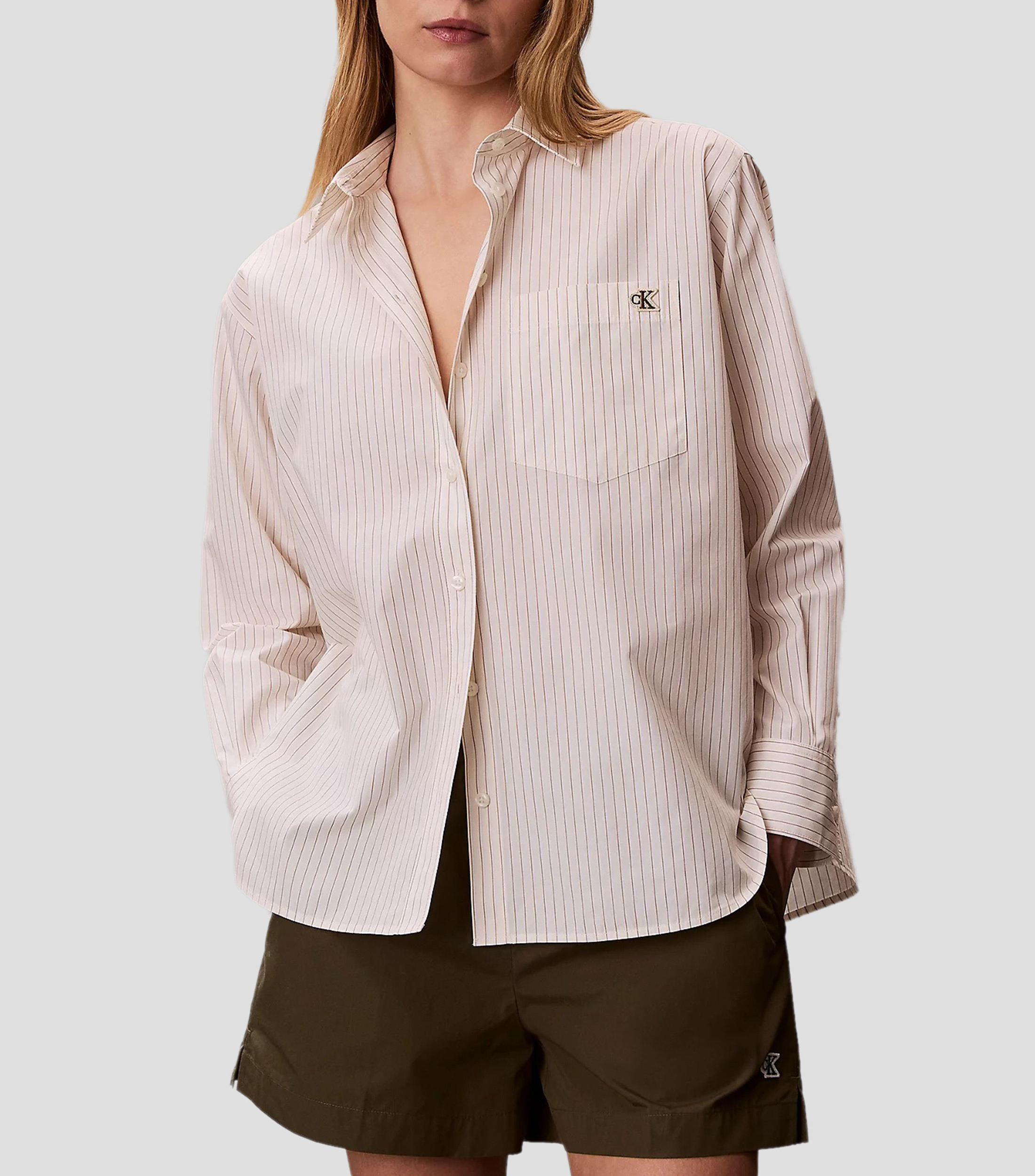 Camisa rayas manga larga Mujer